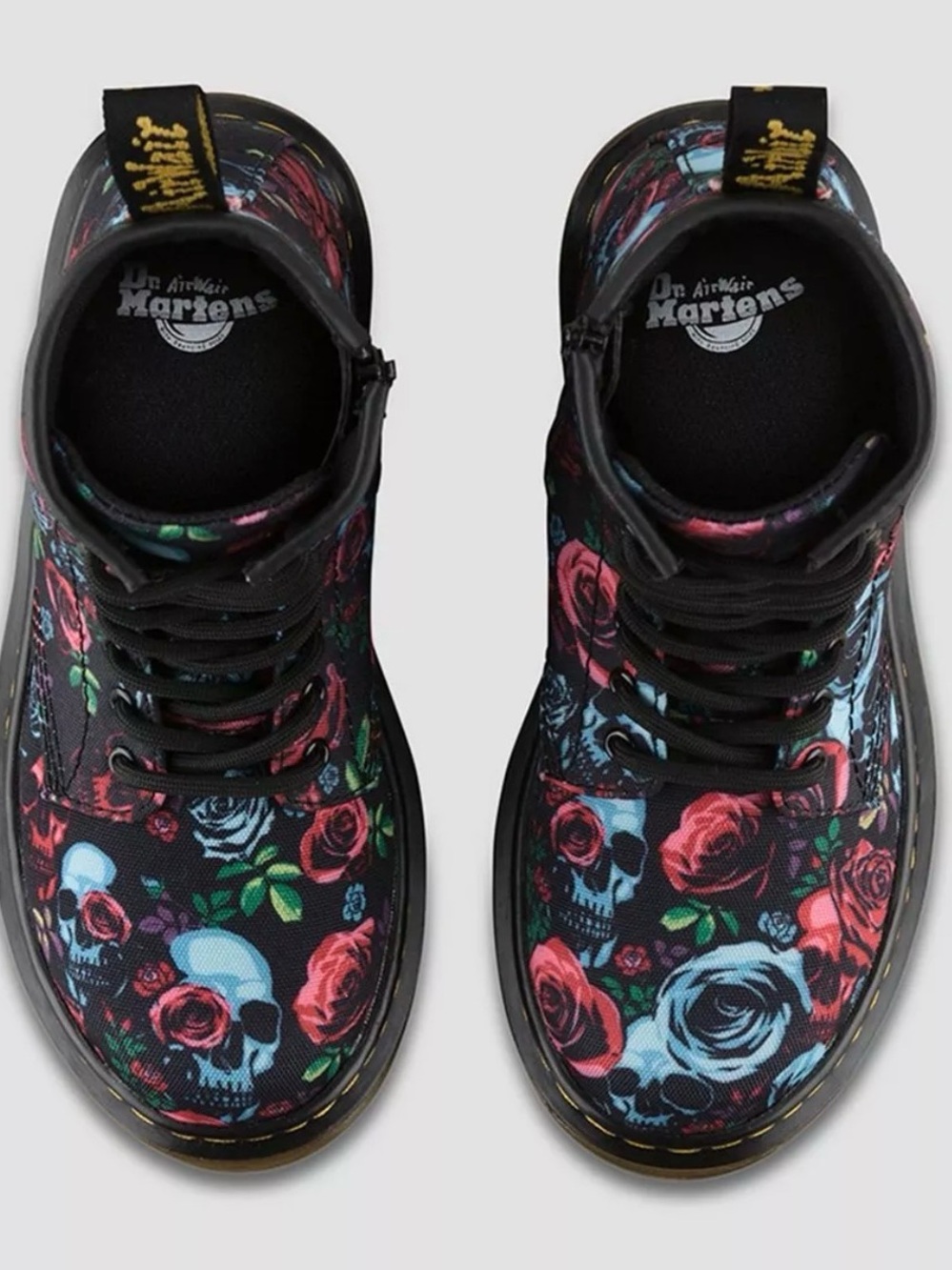 Dr. Martens Junior 1460 Rose Red & Blue  Skull Print
